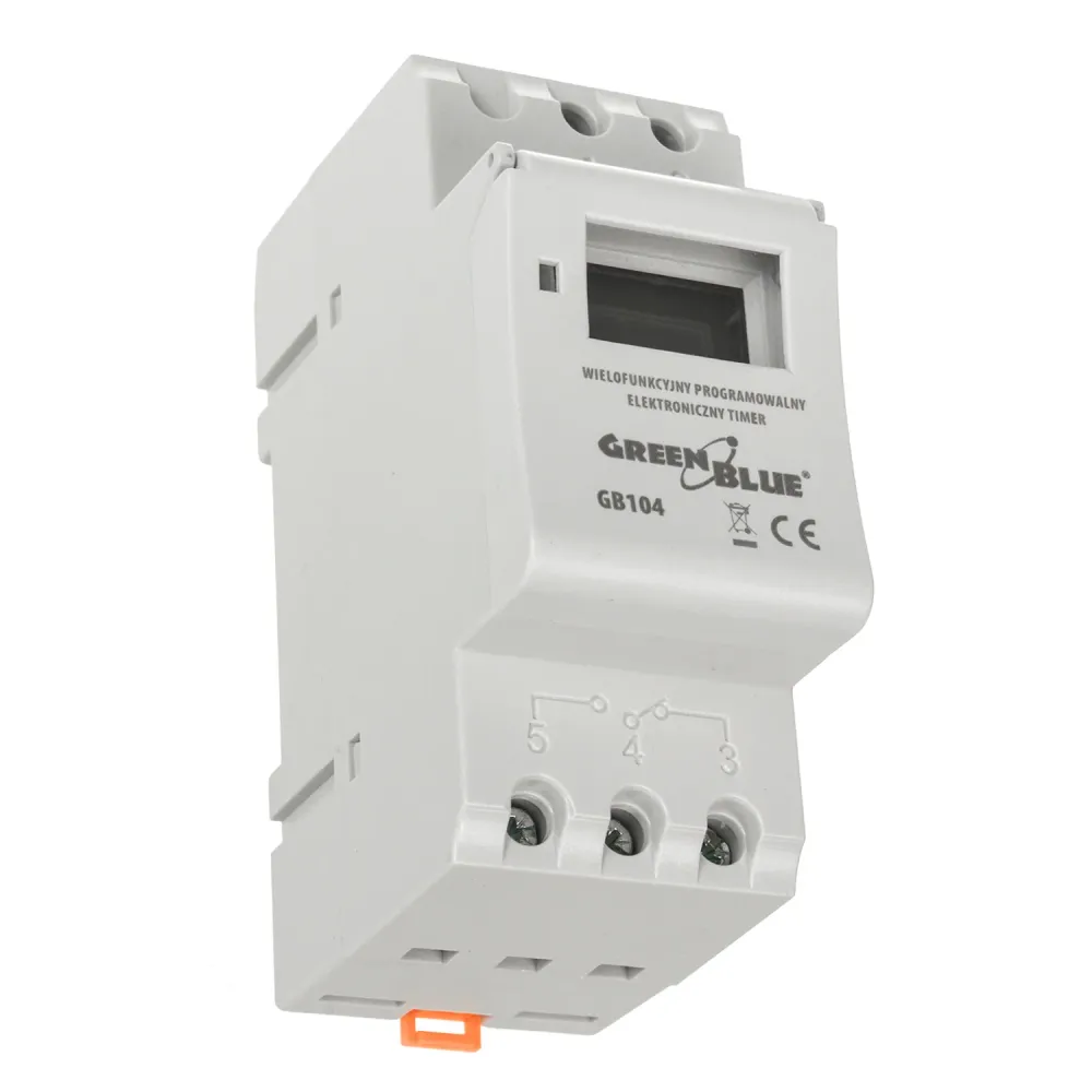 Display timer för DIN-skena GreenBlue GB104 16 program max 240 program