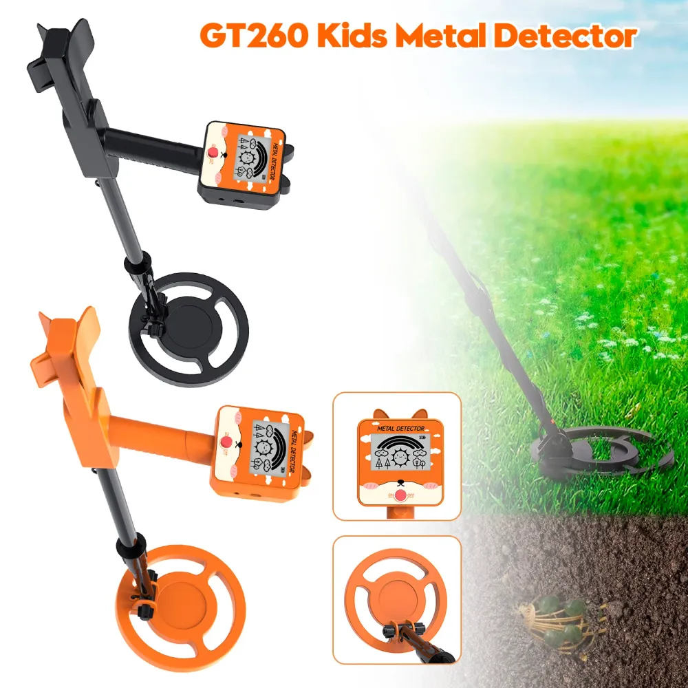 GT260 Barn Skattsökare Nybörjare Metalldetektor Vattentät 6.3" Spole