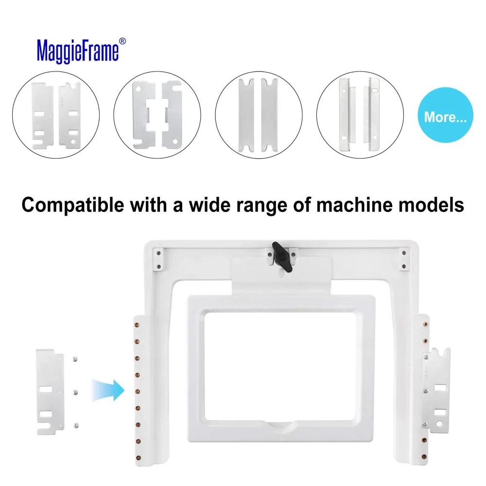 8-i-1 Fast Magna Hoop kit magnetisk broderibåge för Elna broderimaskin