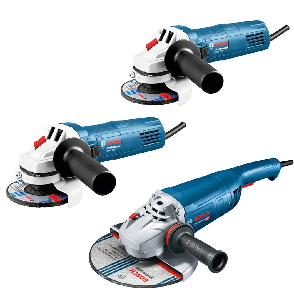 Bosch GWS 22-230 J + 2 GWS 750 slipmaskiner