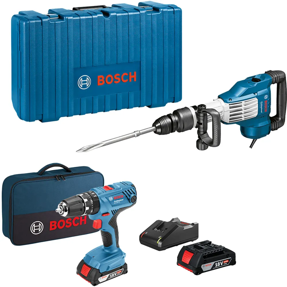 Kombinationssats Bosch 0615990N2J GSH 11 VC + GSB 18V-21