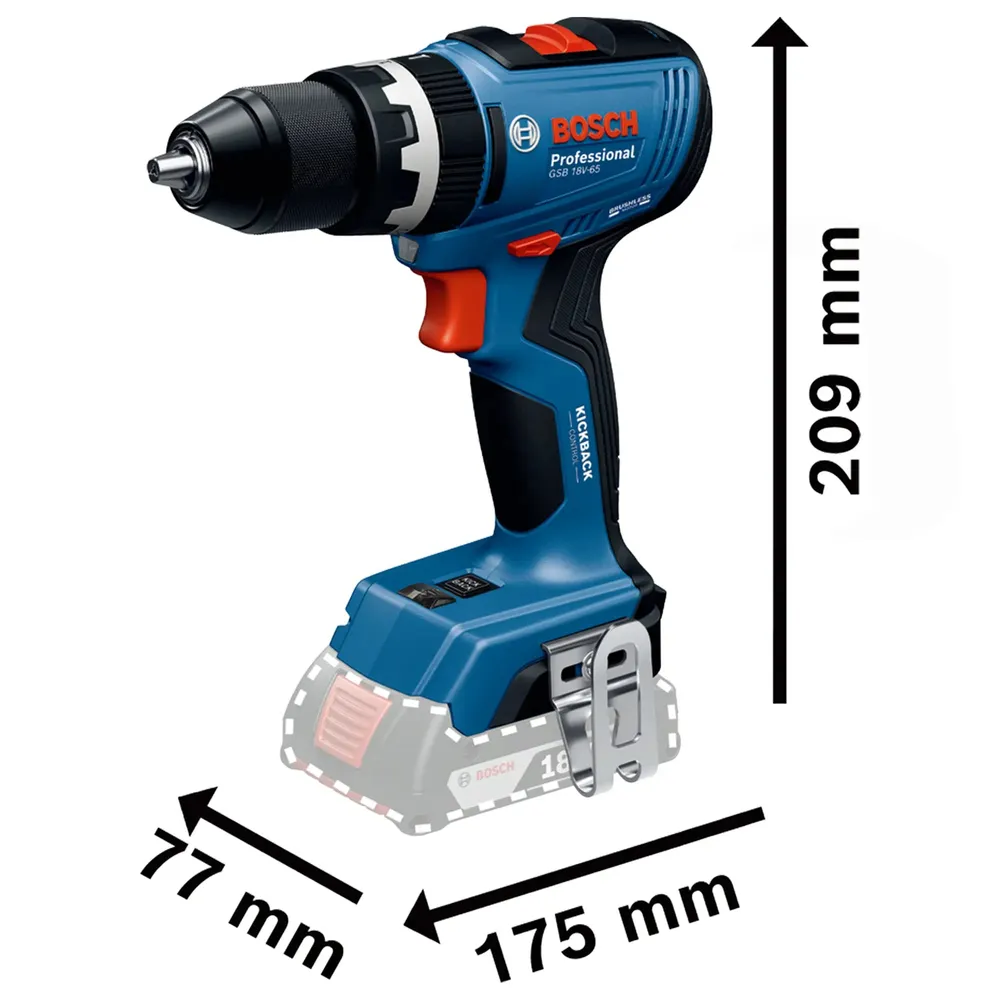 Kombinationssats Bosch GSB 18V-65 + GWS 18V-8 18V 4Ah