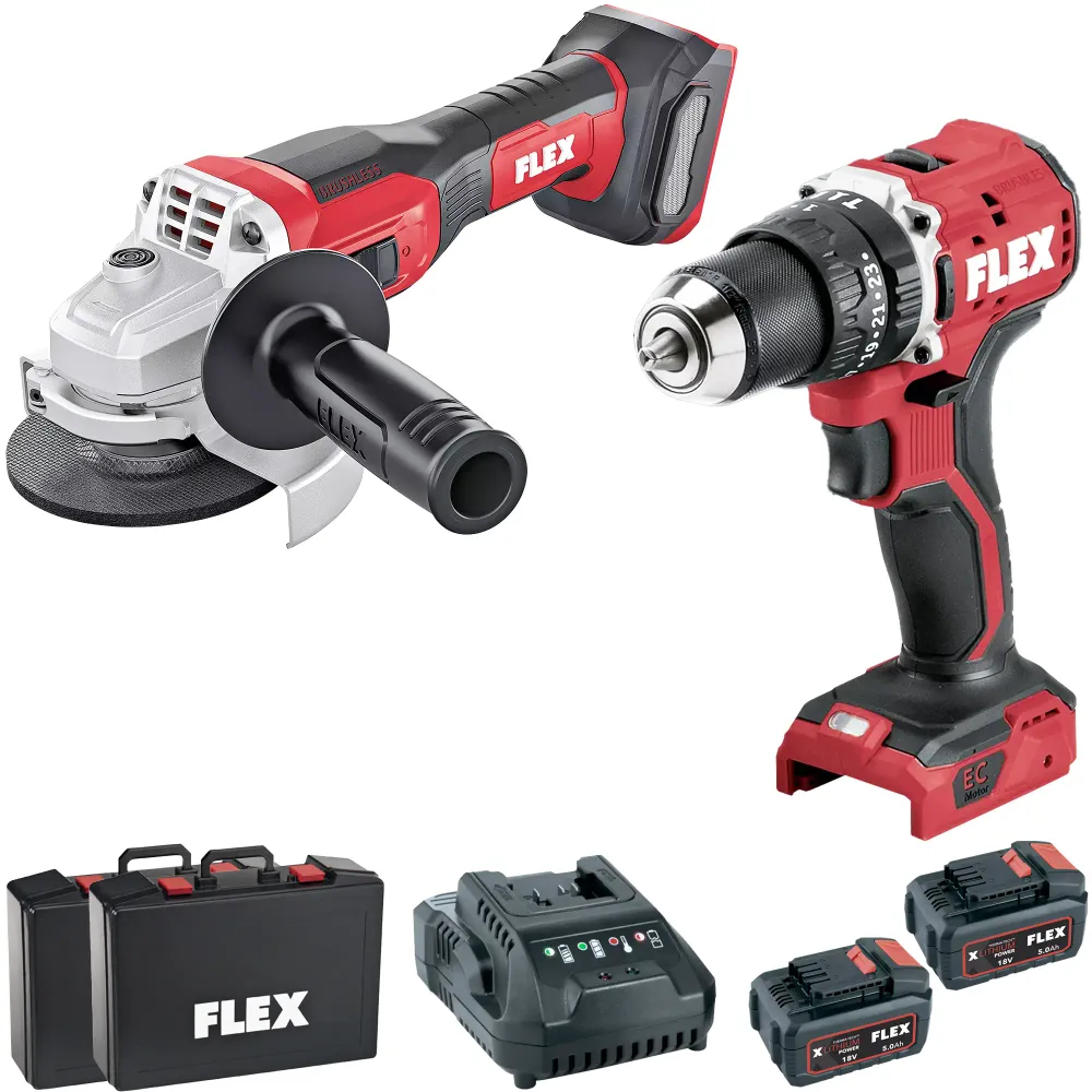 Kombinationssats Flex L 125 EC LD + PD 2G EC LD TC 18V 5Ah