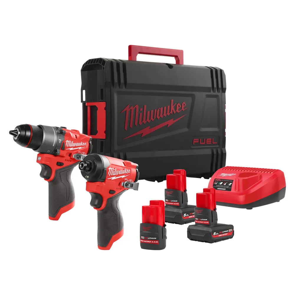 Kombinationssats Milwaukee M12 FPP2A2-5253X 12V 2,5Ah + 5Ah