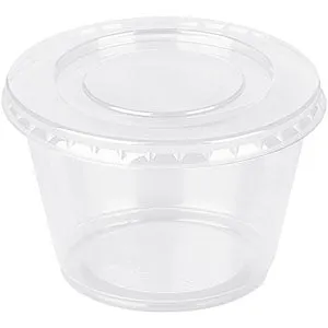 Bägare plast 100ml med lock/set transparent 1000st