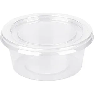 Bägare plast 200ml med lock transparent 960set