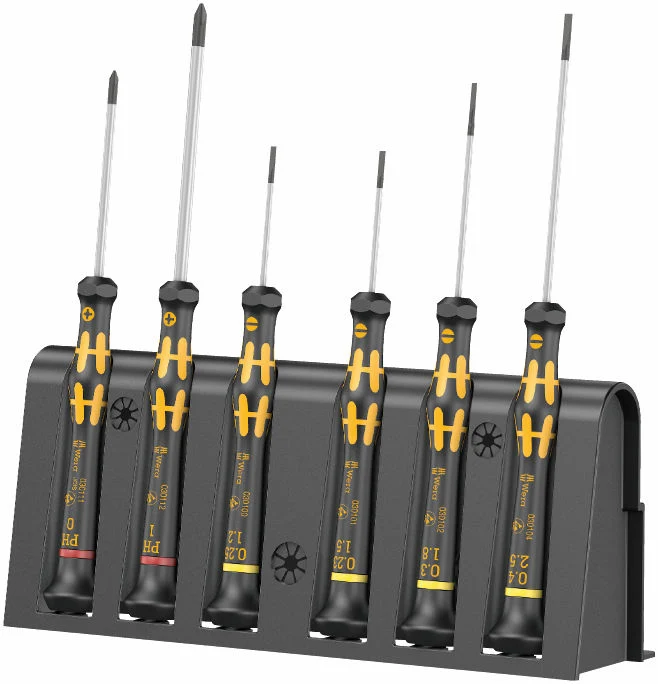 Wera 1578 /6 ESD Elektriker-skruvmejselsats + rack, 6 delar