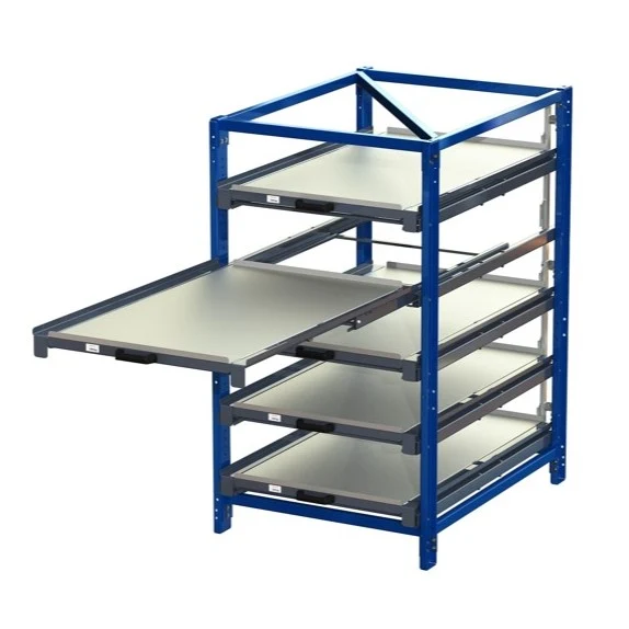 Industribyrå med 5 hyllor och utdrag 100% 150kg S22-125-1