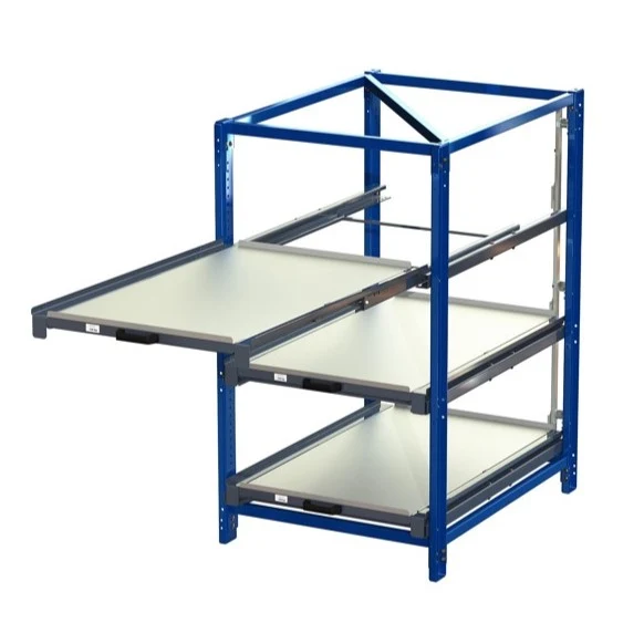 Industribyrå med 3 hyllor och utdrag 100% 150kg S22-123-1