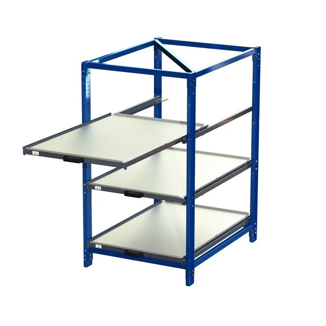 Industribyrå med 3 hyllor och utdrag 70% 200kg S22-113-1