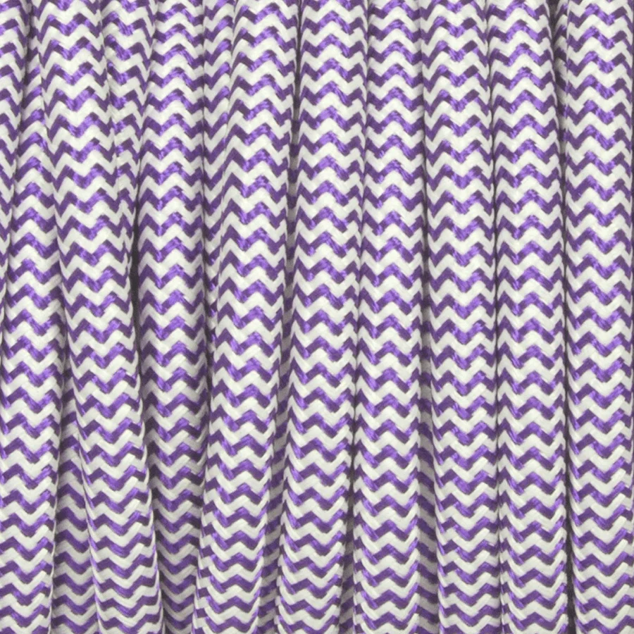 LILA & VIT ZIG ZAG TYGKABEL
