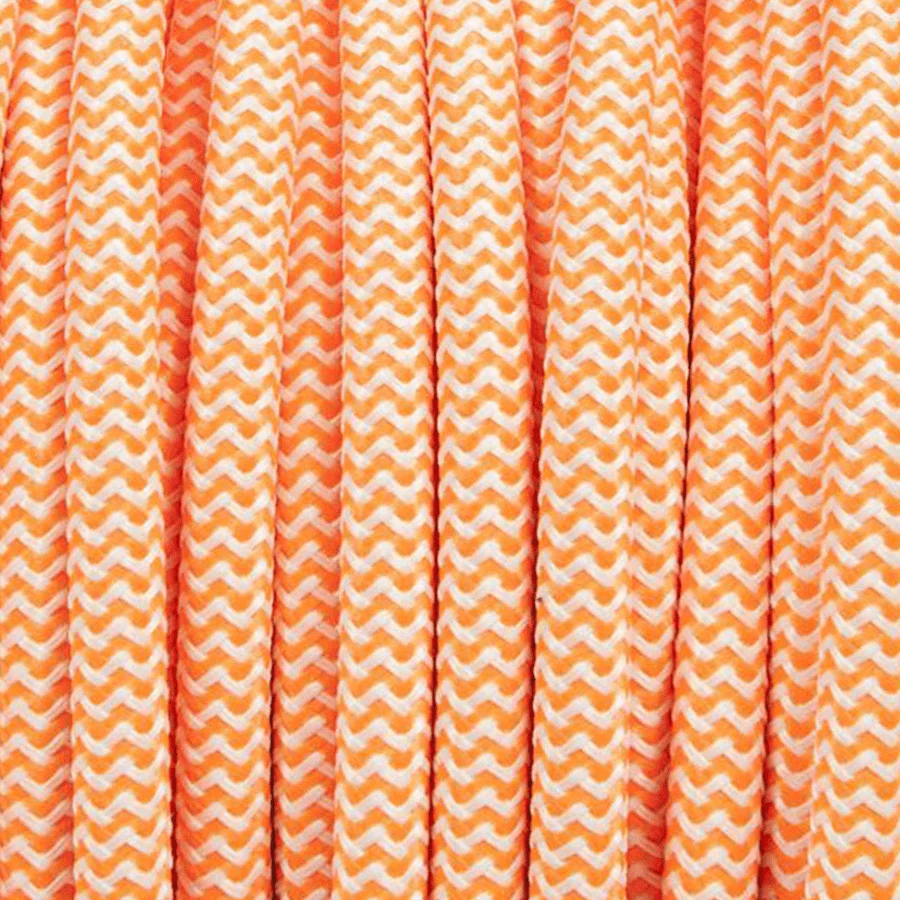 ORANGE & VIT ZIG ZAG TYGKABEL