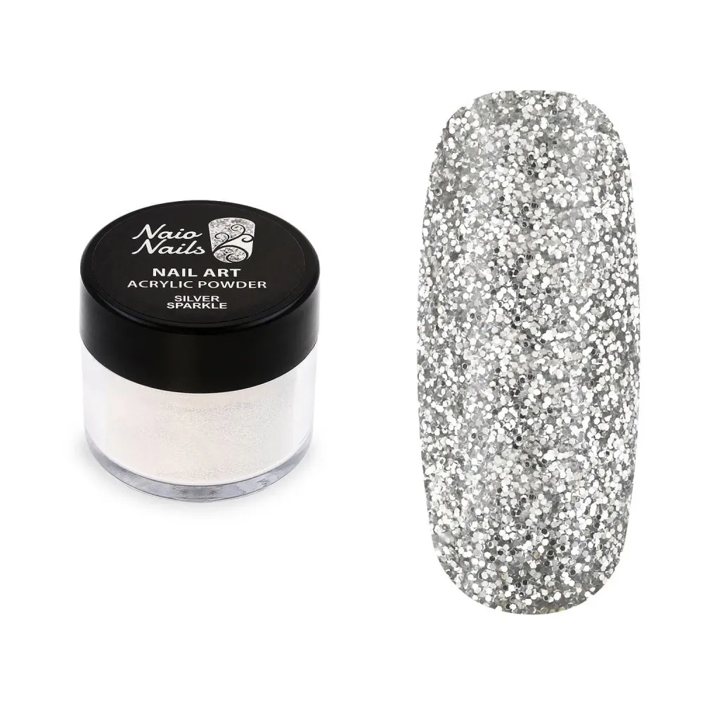 Silver Sparkle Glitterakrylpulver - 12 g