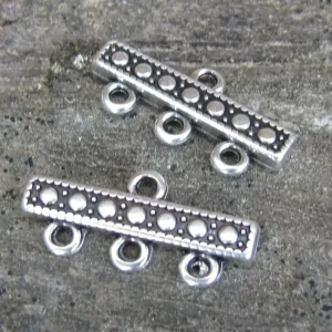 Connector/avslut silverfärgad - 1 till 3 med prickar, 2-pack