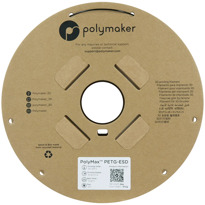 Polymax PETG-ESD 2KG Svart