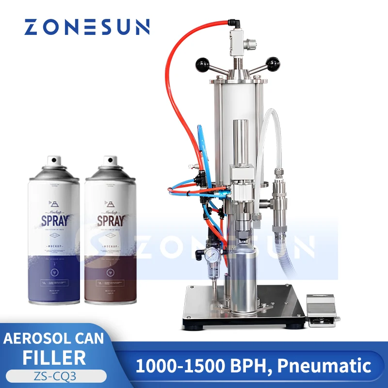 ZONESUN ZS-CQ3 Semi-automatic Pneumatic Aerosol Cans Filling Machine