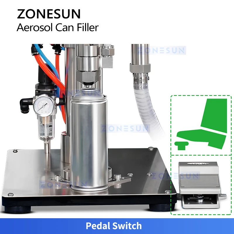 ZONESUN ZS-CQ3 Semi-automatic Pneumatic Aerosol Cans Filling Machine