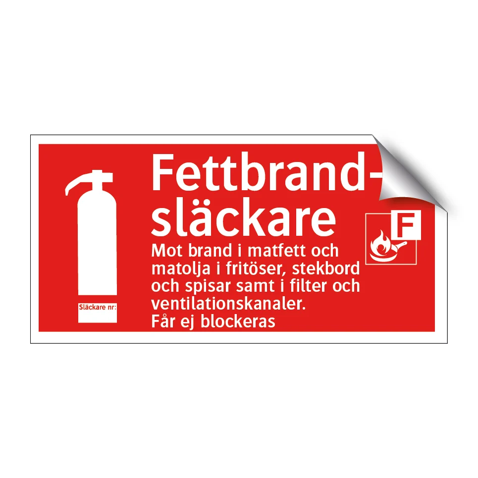 Fettbrandsläckare 200x100mm
