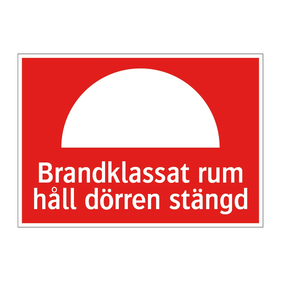 Brandklassat rum håll dörren stängd | 10-Year Battery | Voice Alert 297x210mm