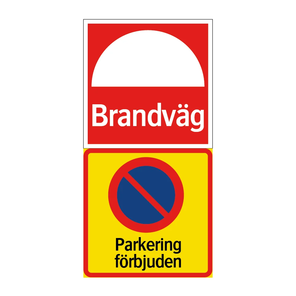 Brandväg parkering förbjuden 200x400mm