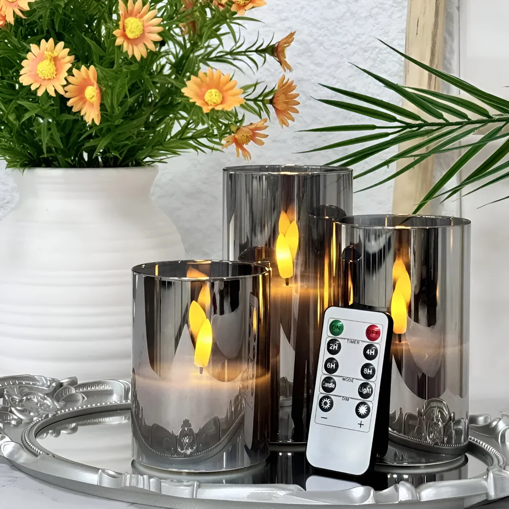 Flamefria LED-ljus för Halloween och Jul - Säker, Realistisk Belysning för Festliga Tillfällen Remote Control