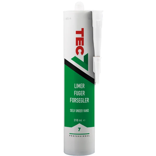 Tec7, Lim, fog- och tätningsmassa, 310ml Vit - Miljövänlig MS-Polymer, Livsmedelsgodkänd