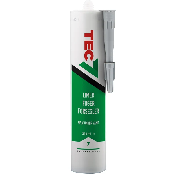 Tec7, Universallim, Fog- och tätningsmassa, 310ml, Ljusgrå