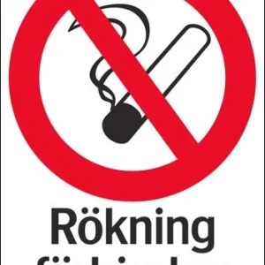 Förbudsskylt "Rökning förbjuden" A4