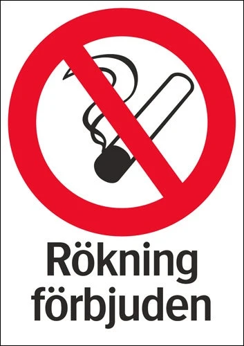 Förbudsskylt "Rökning förbjuden" A3