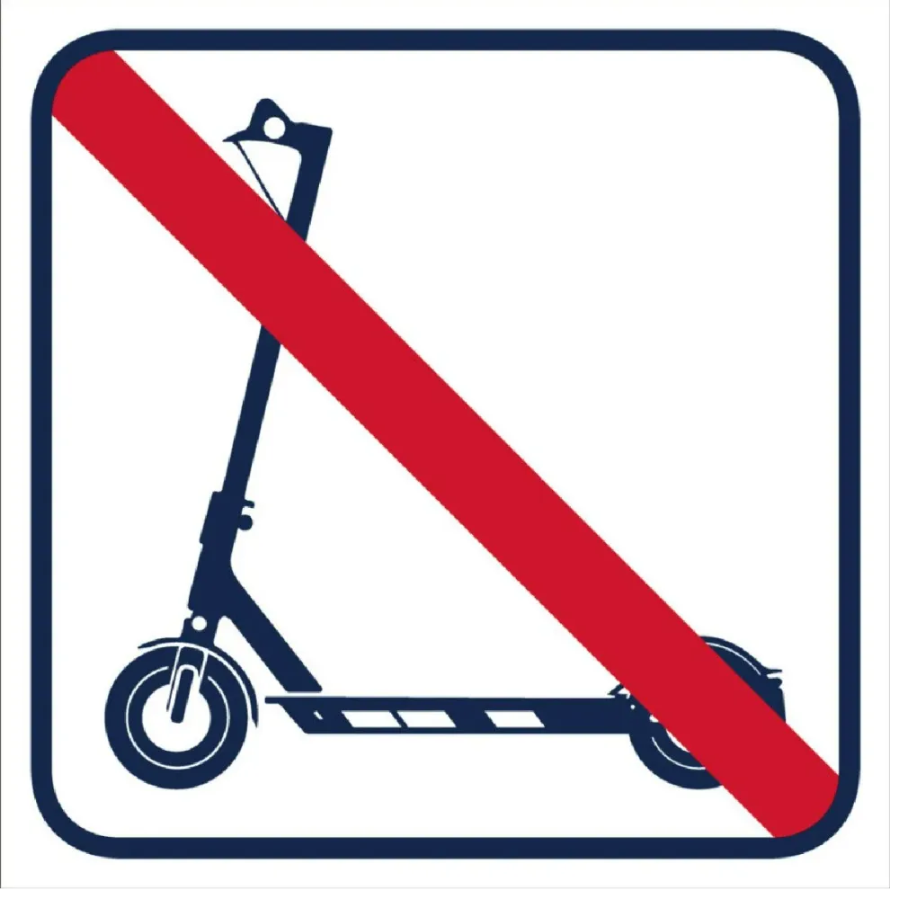 Pictogram - "elsparkcykel förbjudet"