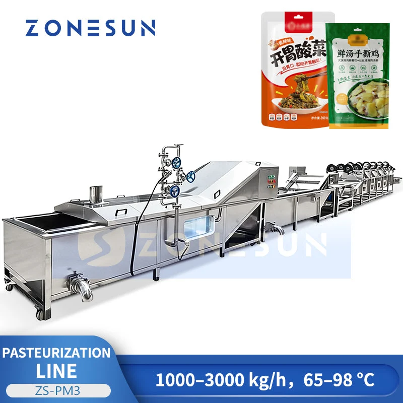 ZONESUN ZS-PM3 Spray Pasteurization Production Line Food and Beverage Pickle Product Processing
