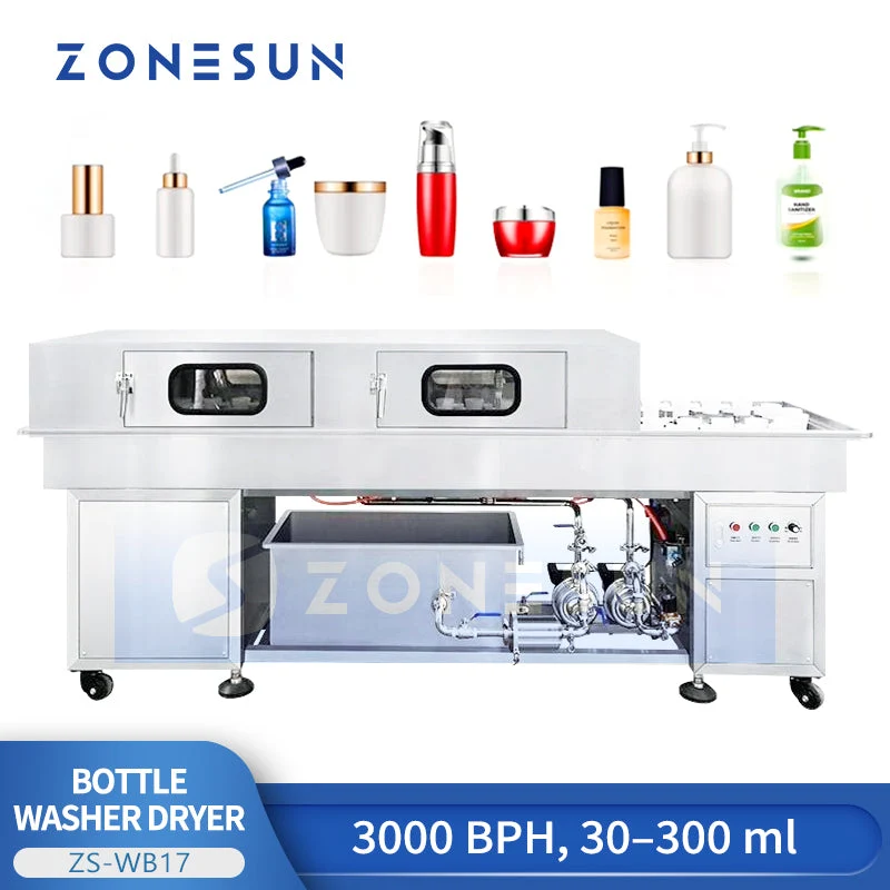 ZONESUN ZS-WB17 Automatic 30–300ml Bottle Washing and Drying Cleaning Machine