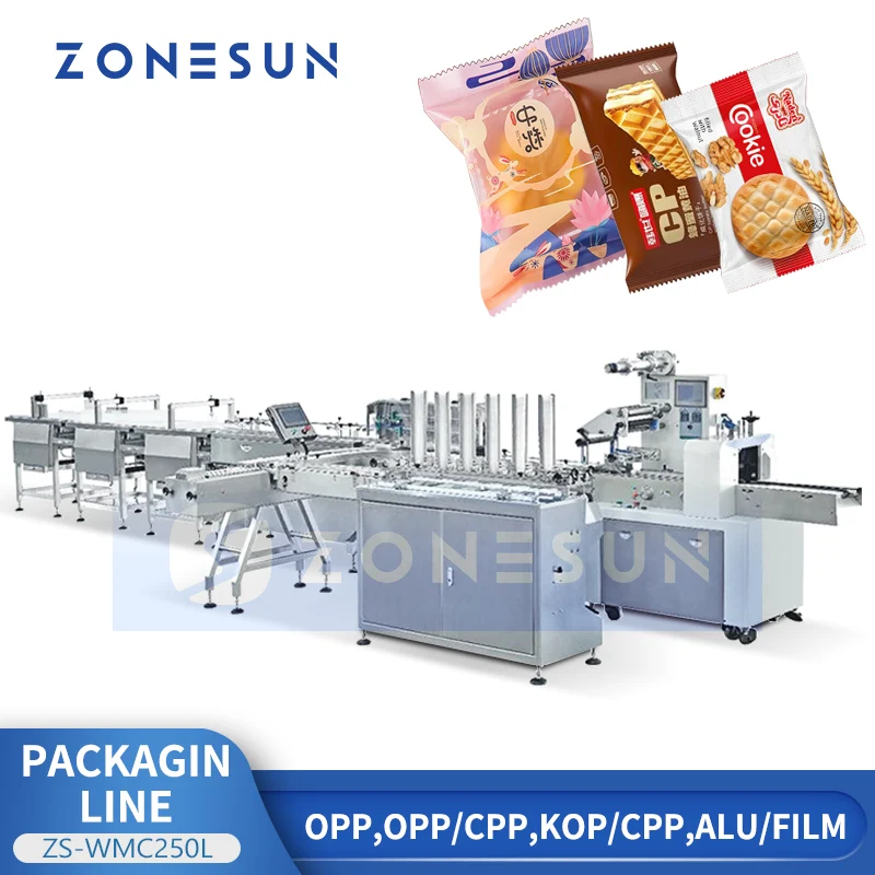 ZONESUN ZS-WMC250L Flow Wrapper Food, Medical & Hardware High-Speed Packaging Lines