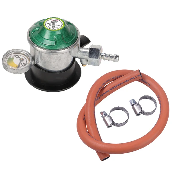 IGT, Gasregulator med tryckmätare och 2 meter slang Ø10mm, 35 mm inlopp, CE-godkänd