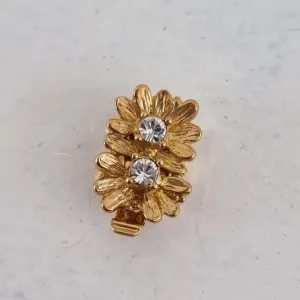 Instickslås - Flowers Guldpläterad 17x10mm 1 styck