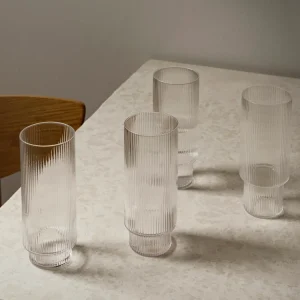 Ferm Living Ripple Long Drink Glasses - Set 4