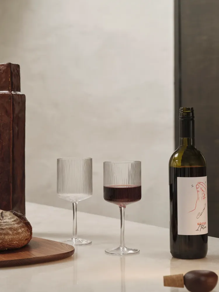 Ferm Living Ripple Red Wine Glasses - Set 2