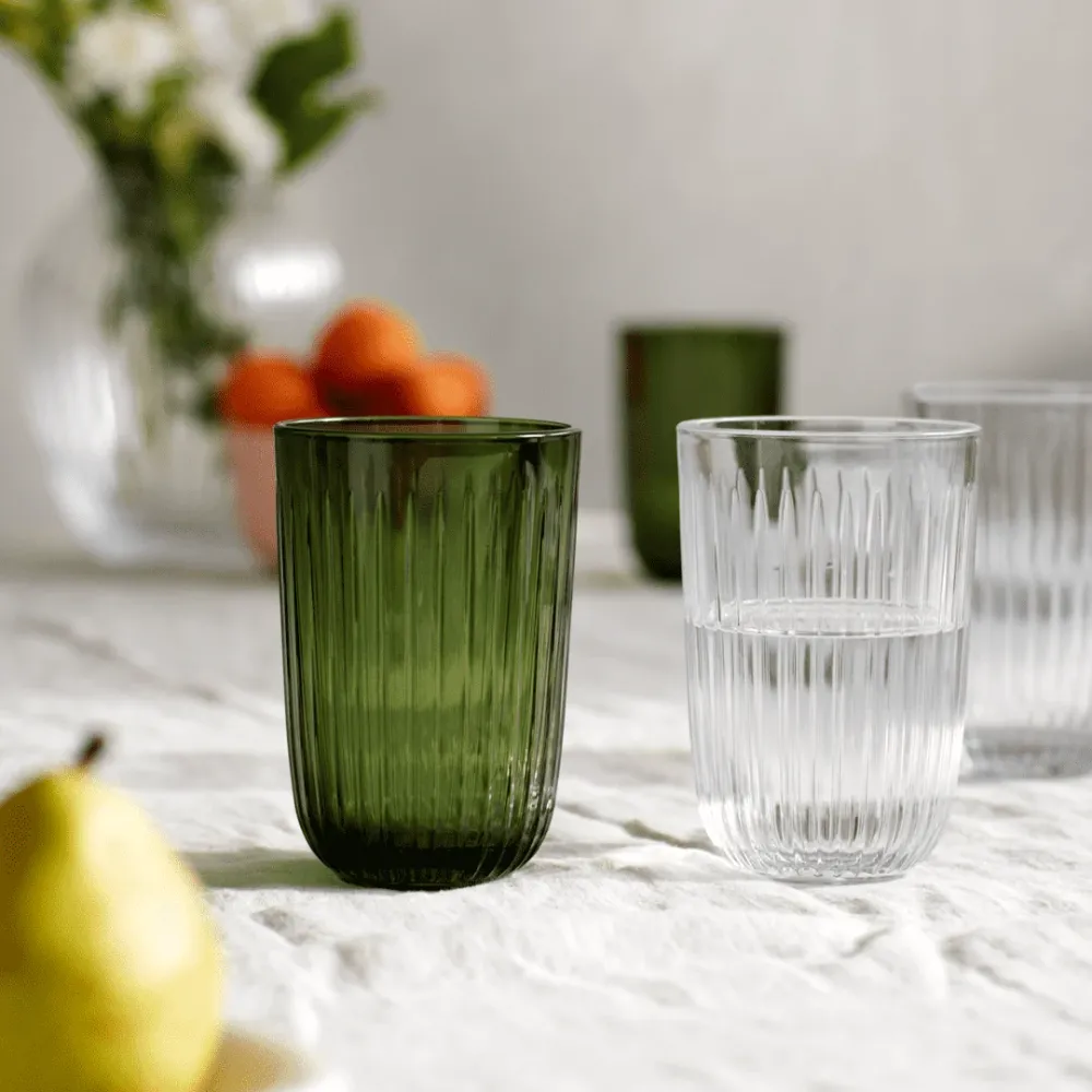 Kähler Hammershøi - Vattenglas 37 cl grön 4 st.
