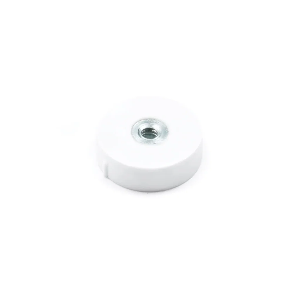 Gummimagnet (vit) m. invändig gänga, Ø22 mm