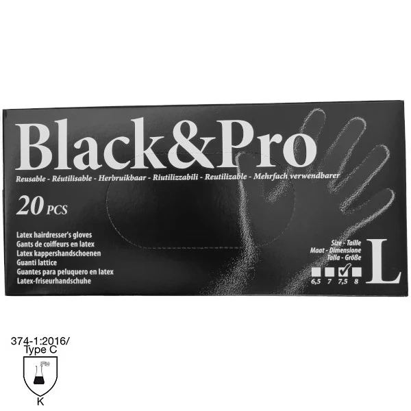 Rubberized skyddshandskar 20 st storlek L svarta