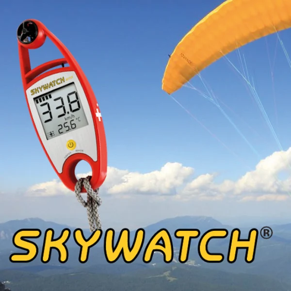 Vindmätare handhållen Skywatch, med termometer, röd