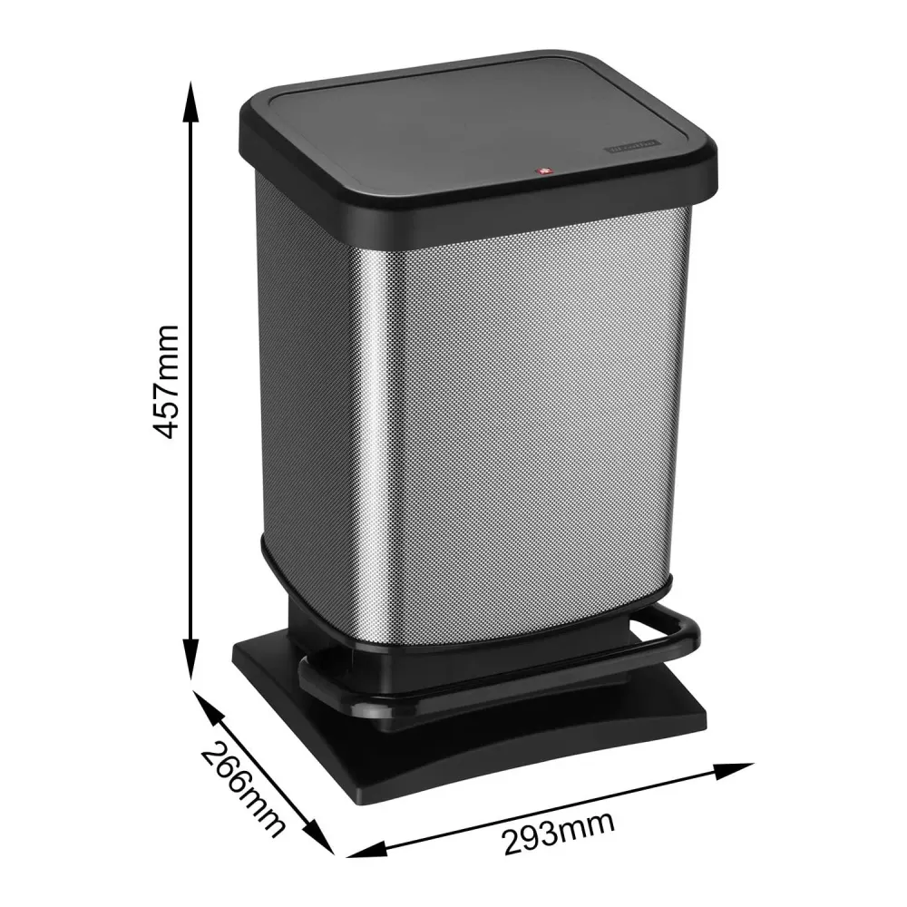 Rotho Paso 20L metallavfallskorg med pedal