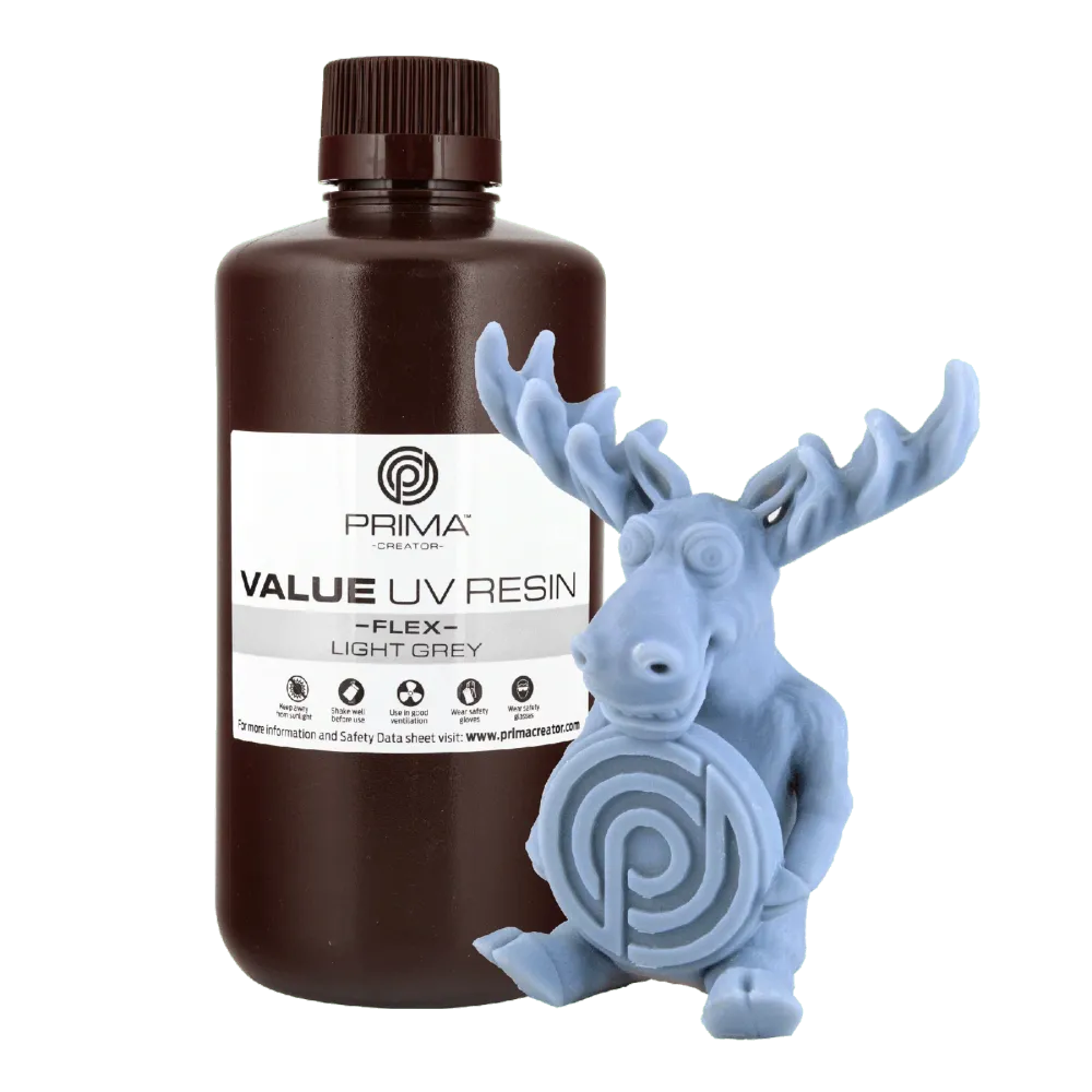 PrimaCreator Value Flex UV-harts - 1 kg - Ljusgrå