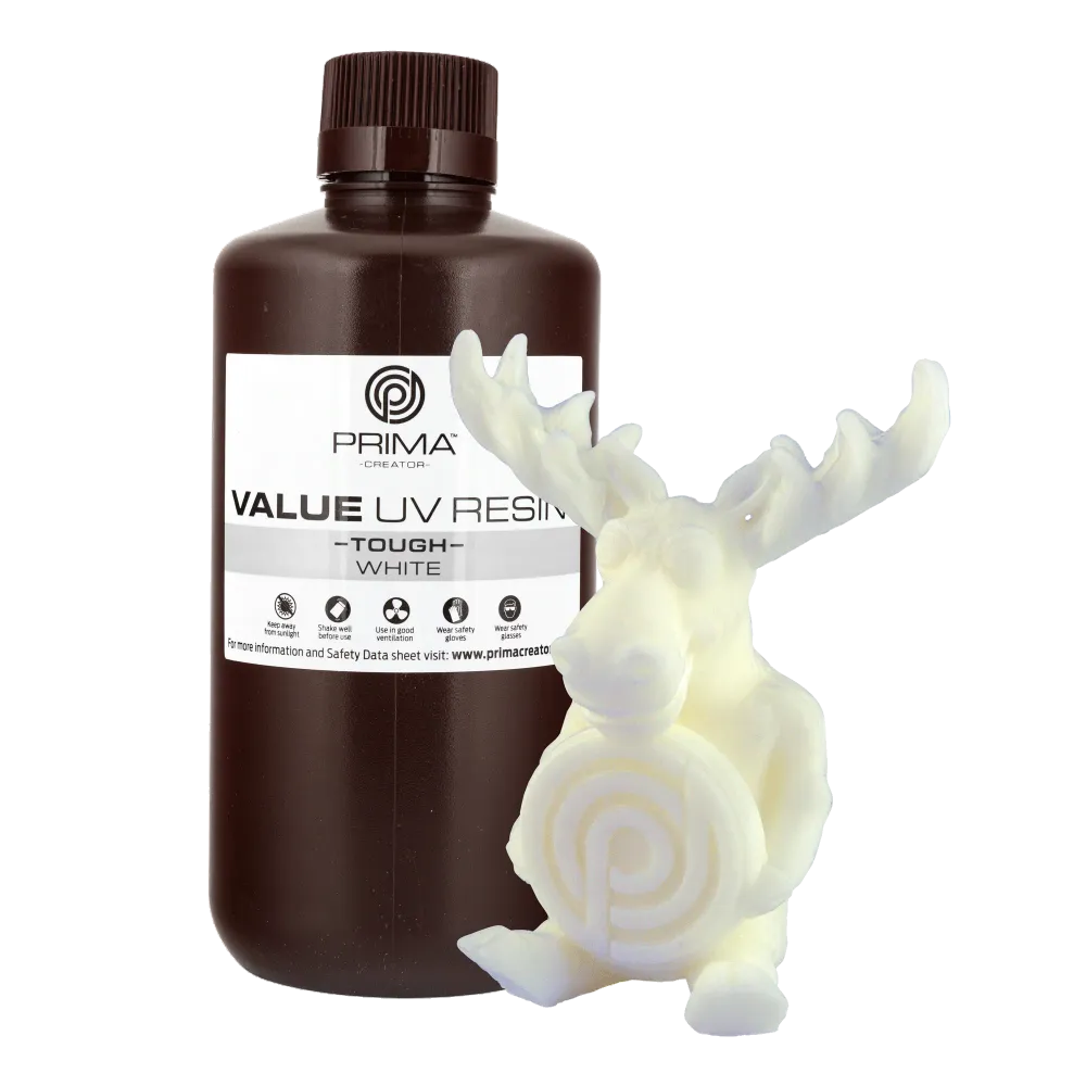 PrimaCreator Value Tough UV-harts (ABS-liknande) - 1000 ml - Vit