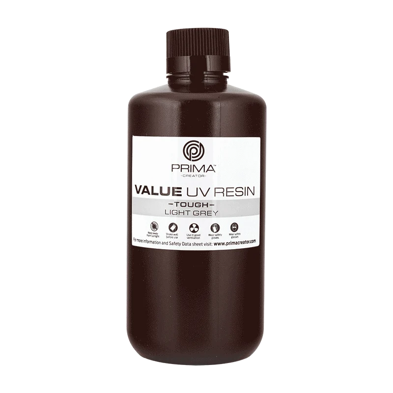 PrimaCreator Value Tough UV-harts (ABS-liknande) - 1000 ml - Ljusgrå