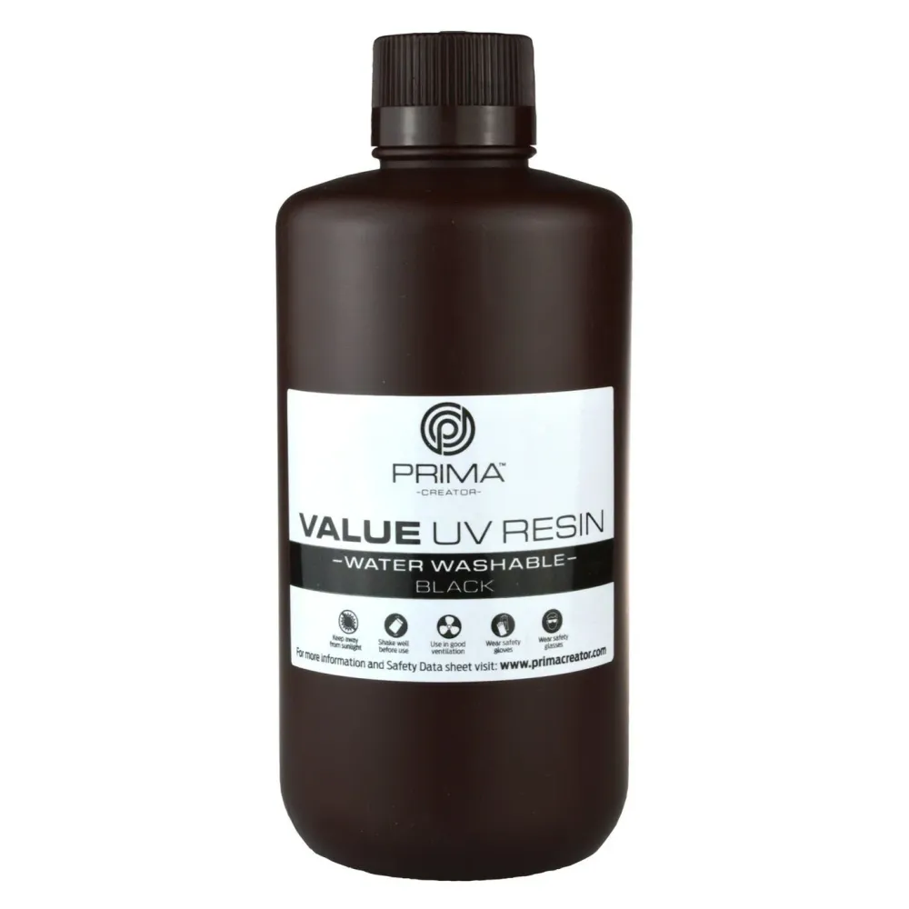 PrimaCreator Value vattenlösligt UV-harts - 1 kg - svart
