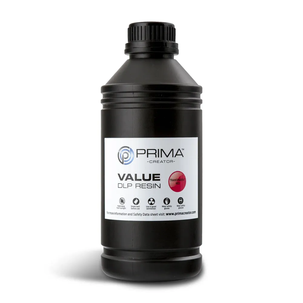 PrimaCreator Värde UV/DLP Harz - 1 kg - Transparent Röd