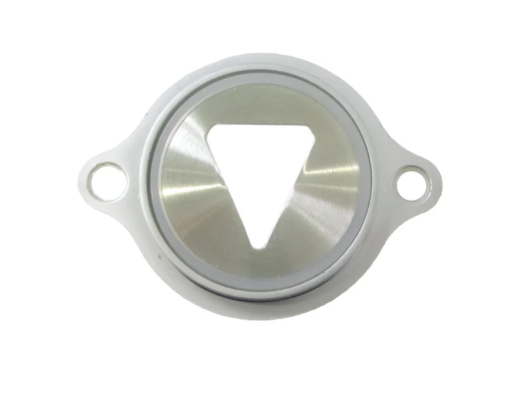 Kone-knapp med nedåtpil, vit, infälld anropstablå KM871909G017H092