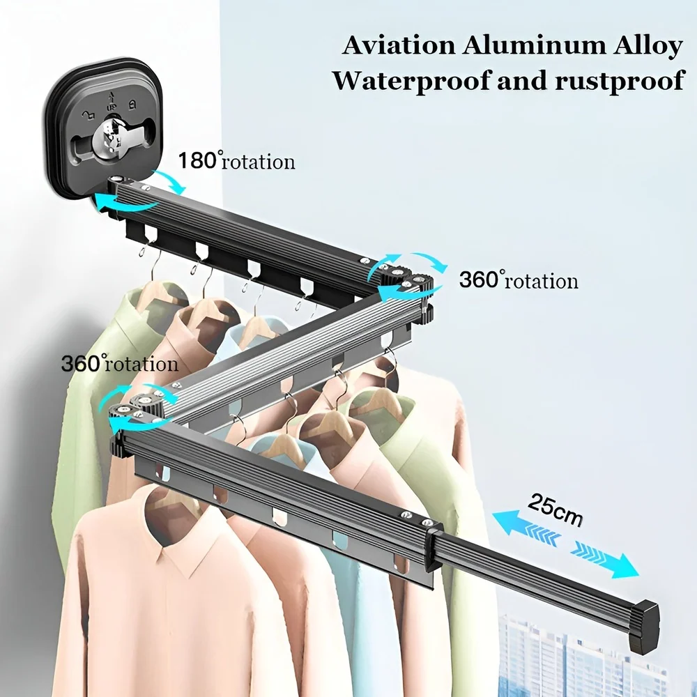 AluFlex - Bärbar Torktumlare i Aluminium med Sugkoppsfäste Svart