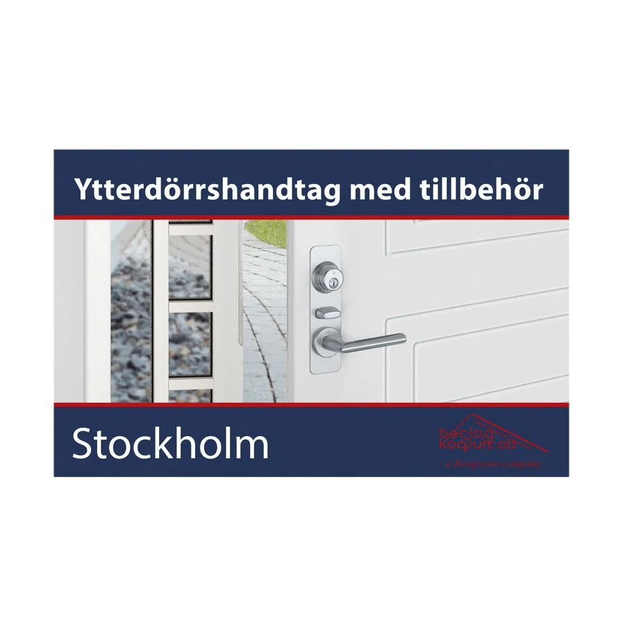Ytterdörrset Stockholm F1 aluminium sterling nickelfritt SB